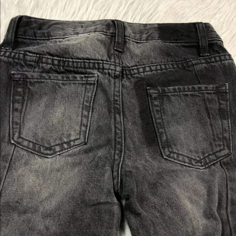 Gap Kids Girls Faded Black Regular Girlfriend Frayed Hem Jeans Size 6